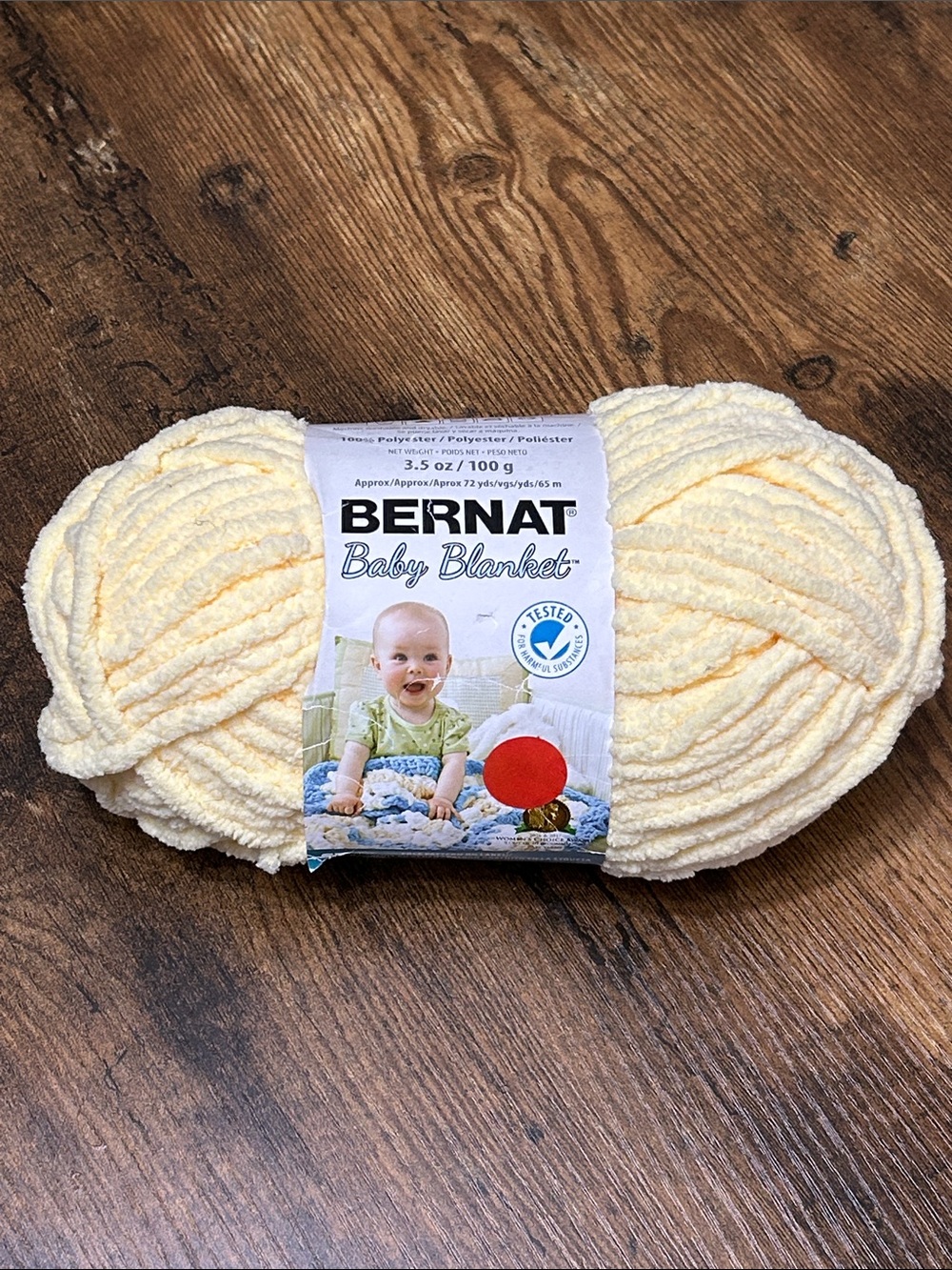 Bernat Baby Blanket Yarn in Baby Yellow for crochet knitting crafts